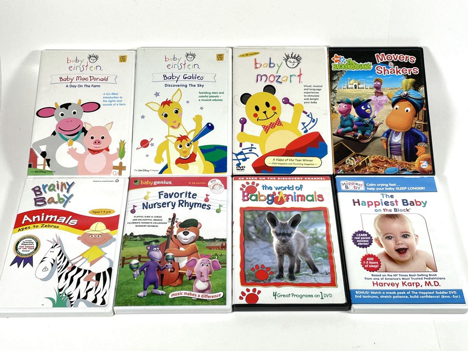 Lot of 8 DVDs for Babies - ALL TESTED! Baby Mozart / Baby Einstein